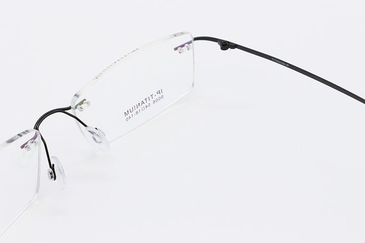 Unisex Rimless Titanium Frame Eyeglasses Customizable Lenses 9006 Rimless Bclear   