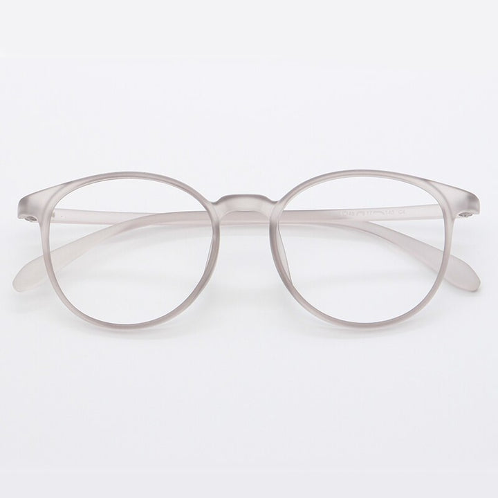 Unisex Full Rim Round TR-90 Titanium Frame Eyeglasses My7003 Full Rim Bclear Light gray  
