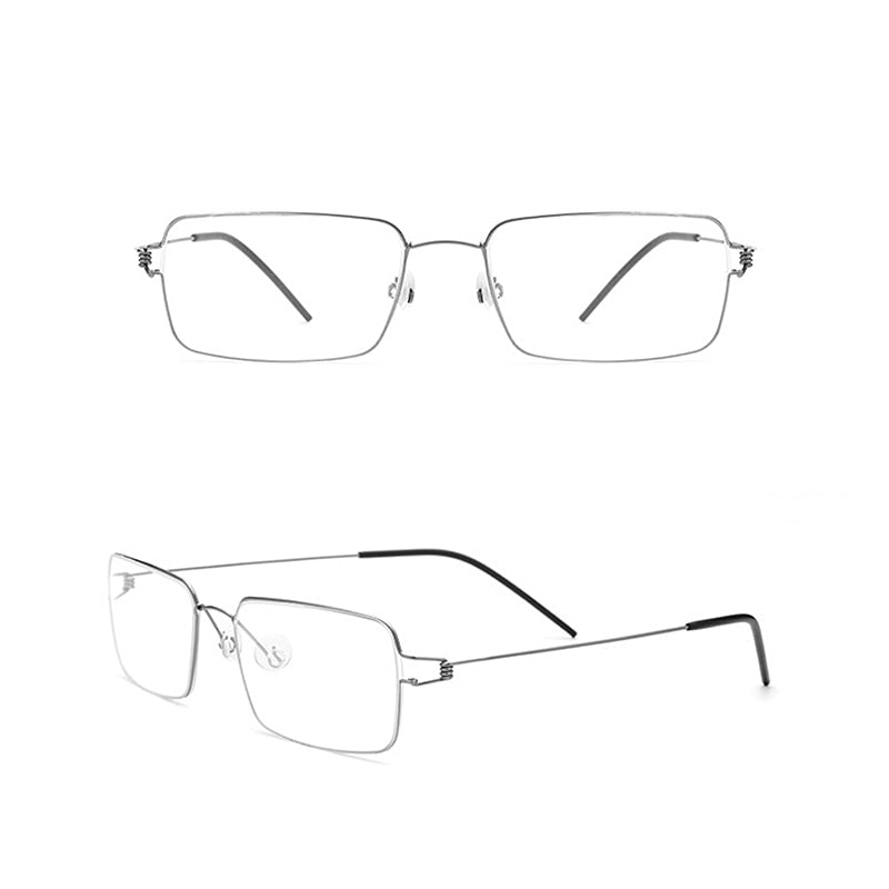 Yimaruili Unisex Full Rim Screwless Titanium Alloy Frame Eyeglasses 28606 Full Rim Yimaruili Eyeglasses Gray  