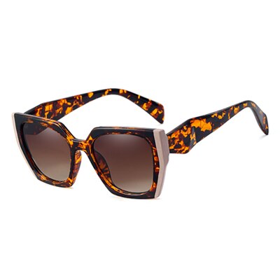 Ralferty Women's Full Rim Square Cat Eye Acetate Polarized Sunglasses F95324 Sunglasses Ralferty C2 Leopard Pink China As picture