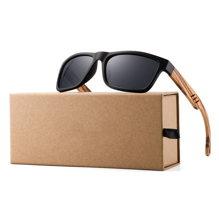 Yimaruili Unisex Full Rim Rectangular Wooden Frame Polarized Lens Sunglasses 8016 Sunglasses Yimaruili Sunglasses   