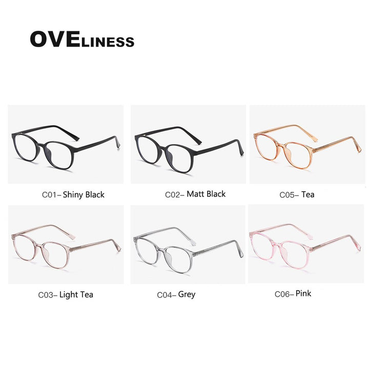 Oveliness Unisex Full Rim Round Square Tr 90 Titanium Eyeglasses 8109 Full Rim Oveliness   