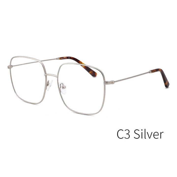 Kansept Women's Full Rim Stainless Steel Square Frame Eyeglasses Br1806 Full Rim Kansept BR1806C3  