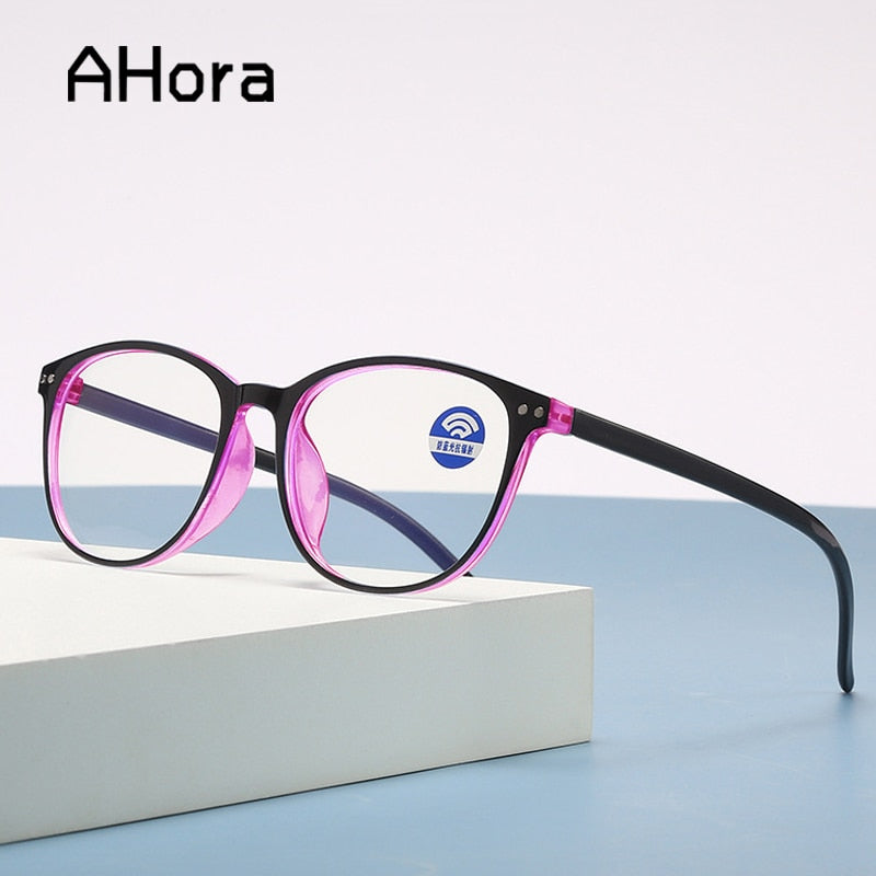 Ahora Unisex Full Rim Round Anti Blue Reading Glasses Reading Glasses Ahora   
