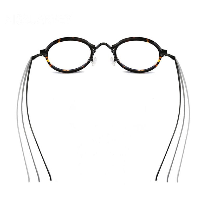 Aissurvey Small Round Titanium Full Rim Frame Eyeglasses Unisex Full Rim Aissuarvey Eyeglasses   