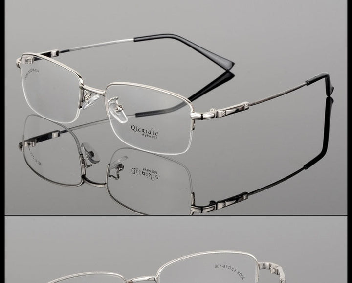 Men's Half Rim Memory Alloy Frame Eyeglasses 2008 Semi Rim Bclear   