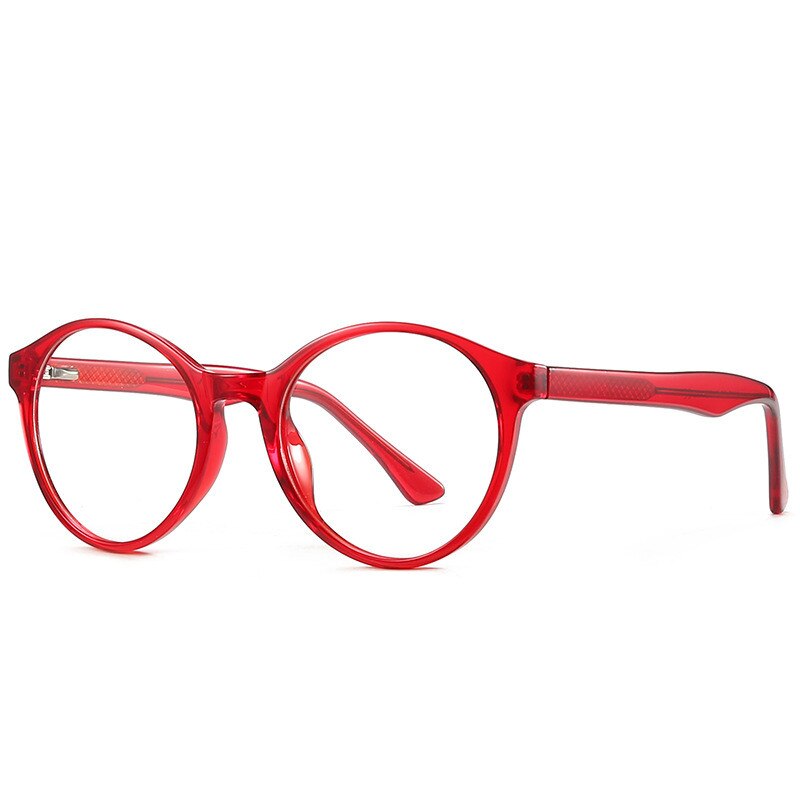 Unisex Round Eyeglasses Acetate Frame 2007 Frame Chashma Red  