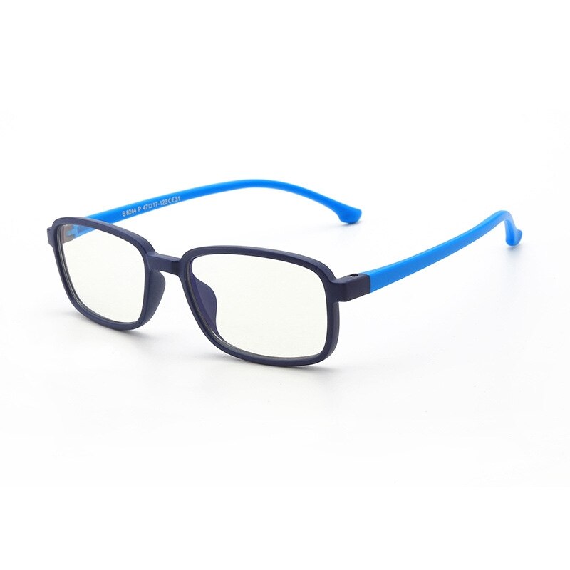 Yimaruili Unisex Children's Full Rim Silicone Frame Eyeglasses F8244 Full Rim Yimaruili Eyeglasses Black Blue  