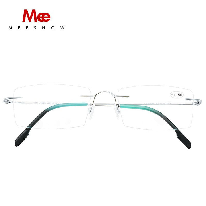 Unisex Reading Glasses Myopia Titanium Alloy Rimless 8508 Reading Glasses MeeShow   
