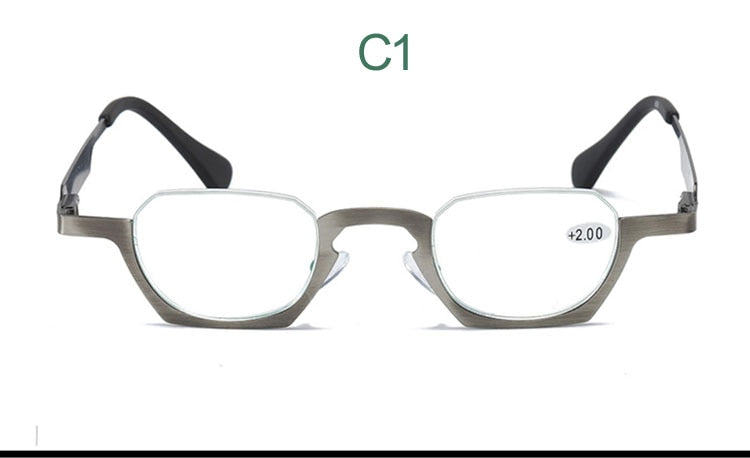 Unisex Square Lower Half Frame Reading Glasses Reading Glasses Yujo China +100 C1