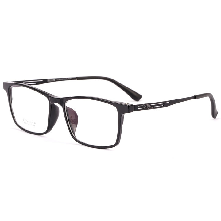 Yimaruili Unisex Full Rim TR 90 Resin β Titanium Frame Eyeglasses Y8883 Full Rim Yimaruili Eyeglasses Brihgt Black  