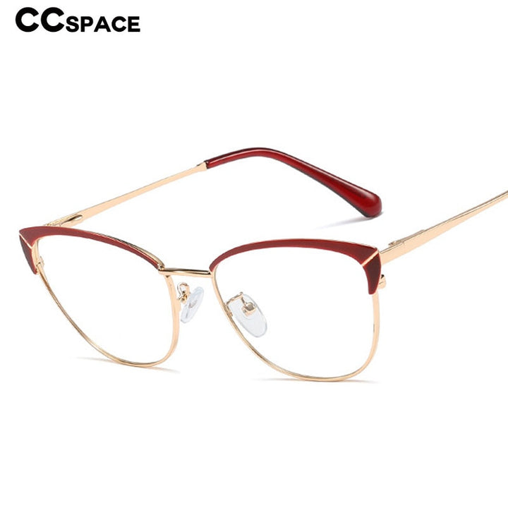 CCSpace Unisex Full Rim Cat Eye Alloy Eyeglasses 48165 Full Rim CCspace   