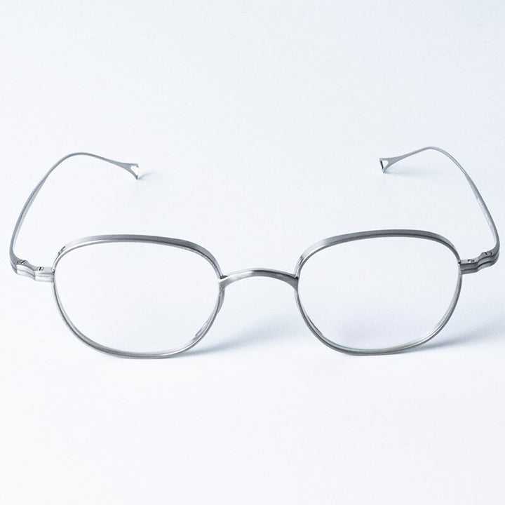 Aissuarvey Small Oval Titanium Full Rim Frame Unisex Eyeglasses Jz8016 Full Rim Aissuarvey Eyeglasses Silver  