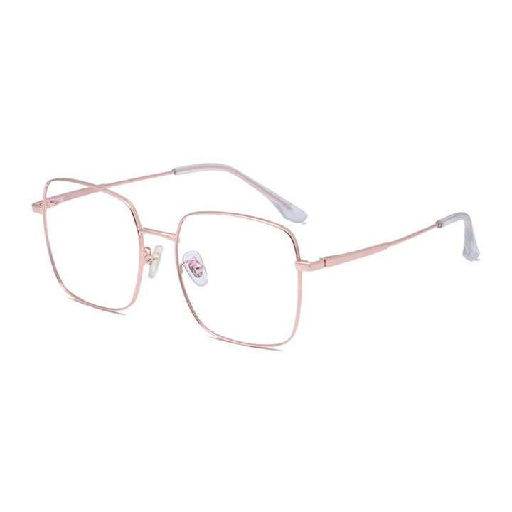 Hotony Unisex Full Rim Square Titanium Frame Eyeglasses 8004 Full Rim Hotony Rose Gold  