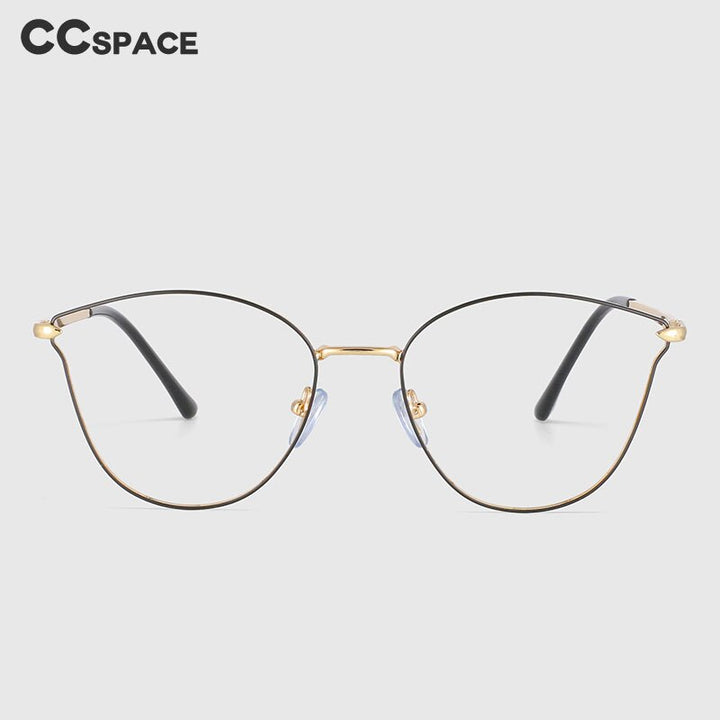 CCSpace Unisex Full Rim Square Cat Eye Alloy Frame Eyeglasses 53945 Full Rim CCspace   