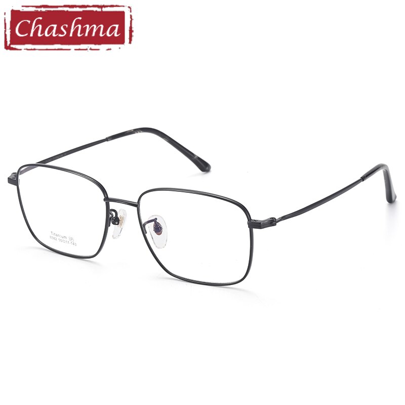 Unisex Oval Full Rim Titanium Frame Eyeglasses 8382 Full Rim Chashma Black  