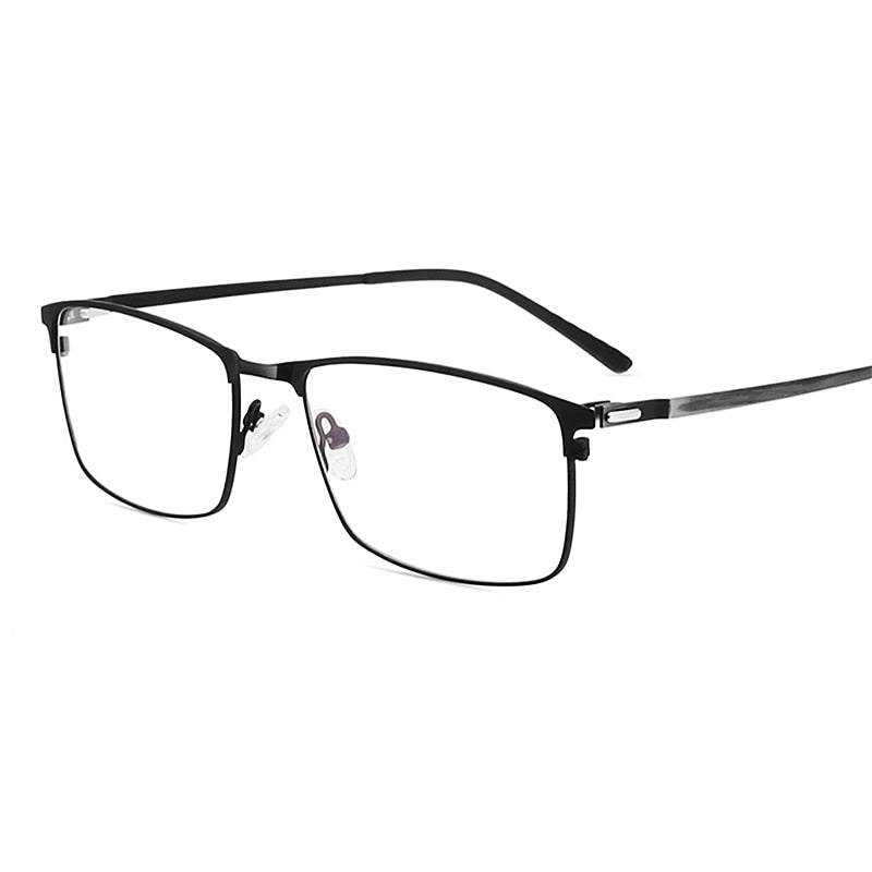KatKani Men's Full Rim Alloy Square Frame Screwless Eyeglasses 9847 Full Rim KatKani Eyeglasses Black  