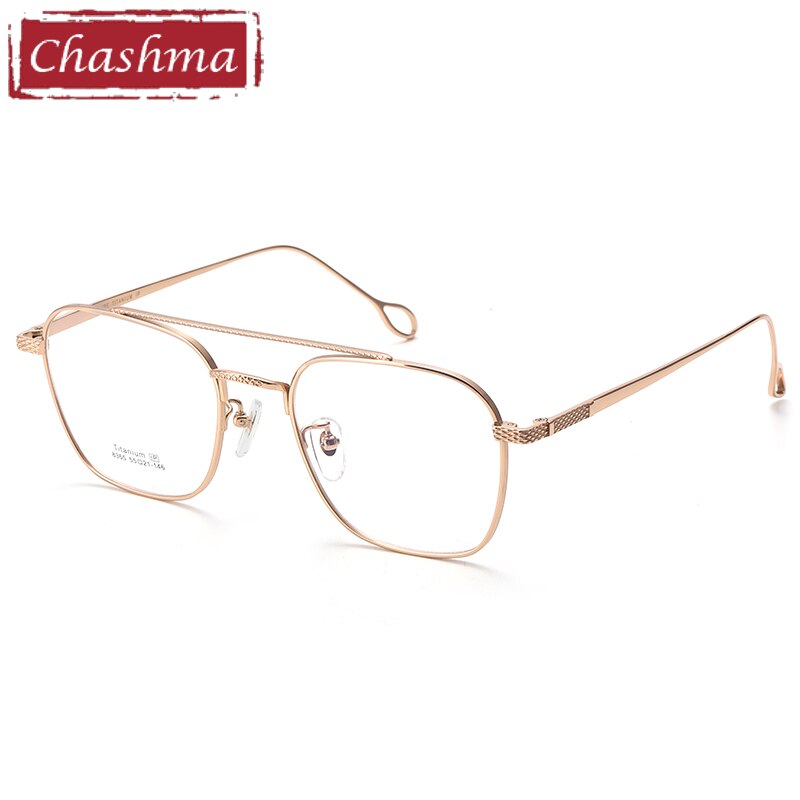 Unisex Square Full Rim Titanium Frame Eyeglasses 8365 Full Rim Chashma Rose Gold Frame  