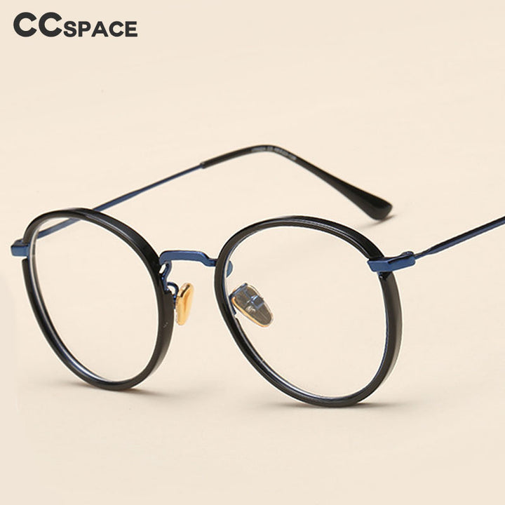 CCSpace Women's Full Rim Round Tr 90 Titanium Frame Eyeglasses 49272 Full Rim CCspace   