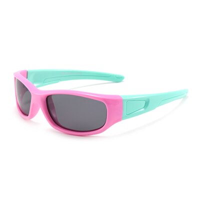 Ralferty Kids' Sunglasses Polarized Flexible Soft Unbreakable K800 Sunglasses Ralferty C3 Pink-Cyan With Glasses Case 