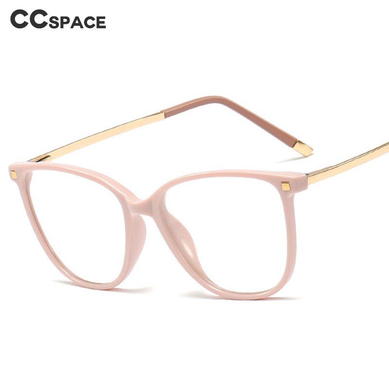 CCSpace Unisex Full Rim Square Cat Eye Tr 90 Titanium Rivet Frame Eyeglasses 48126 Full Rim CCspace   