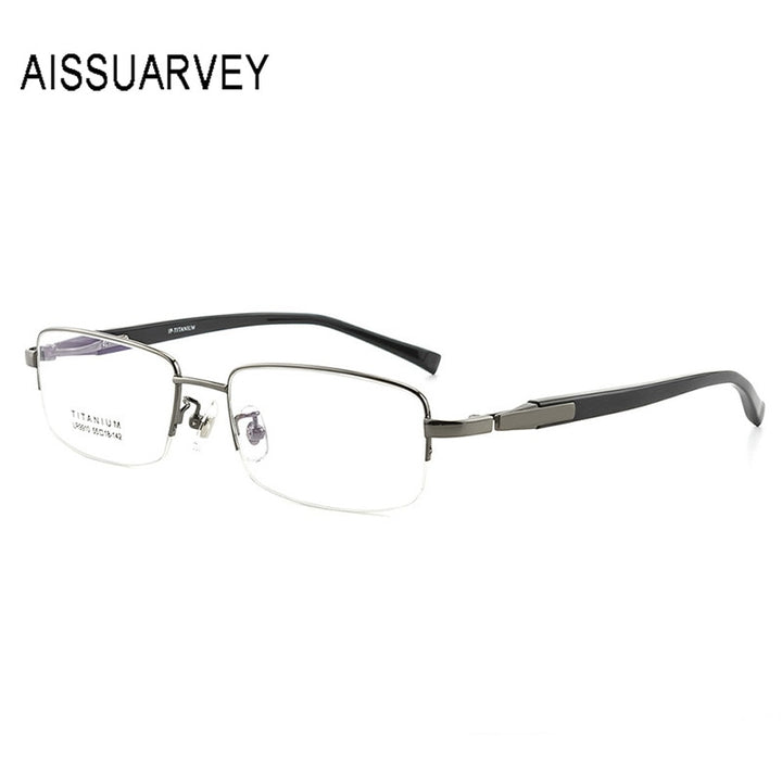 Aissuarvey Semi Rim Rectangular Titanium Frame Eyeglasses As9910 Semi Rim Aissuarvey Eyeglasses   