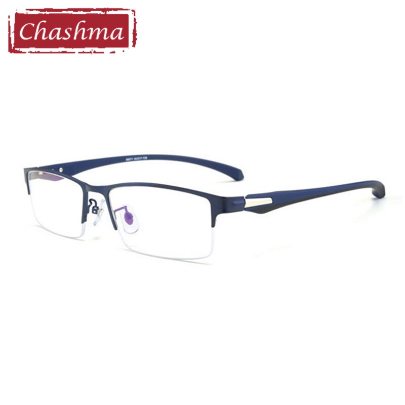 Chashma Ottica Men's Semi/Full Rim Square Alloy Eyeglasses 66071/66085 Full Rim Chashma Ottica Blue Half Frame  