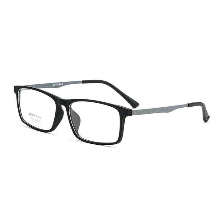 Hotony Unisex Full Rim TR 90 B Titanium Square Frame Eyeglasses 9830 Full Rim Hotony Black Gray  