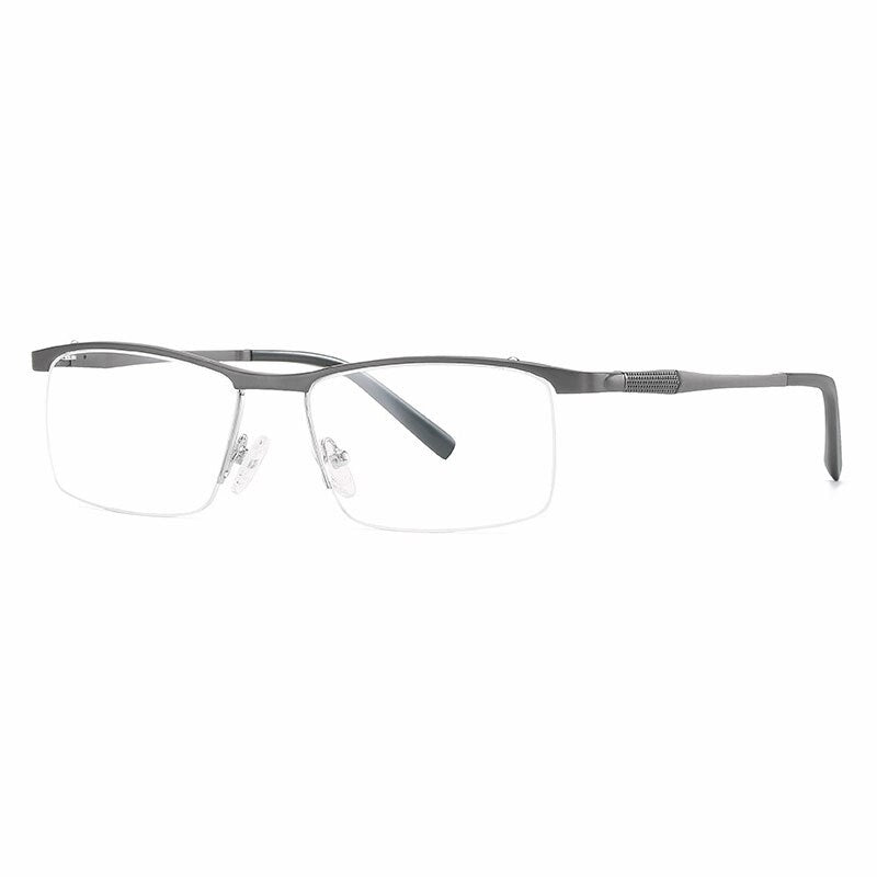 Hotochki Unisex Semi Rim Aluminum Magnesium Alloy Frame Eyeglasses 6303 Semi Rim Hotochki gray  