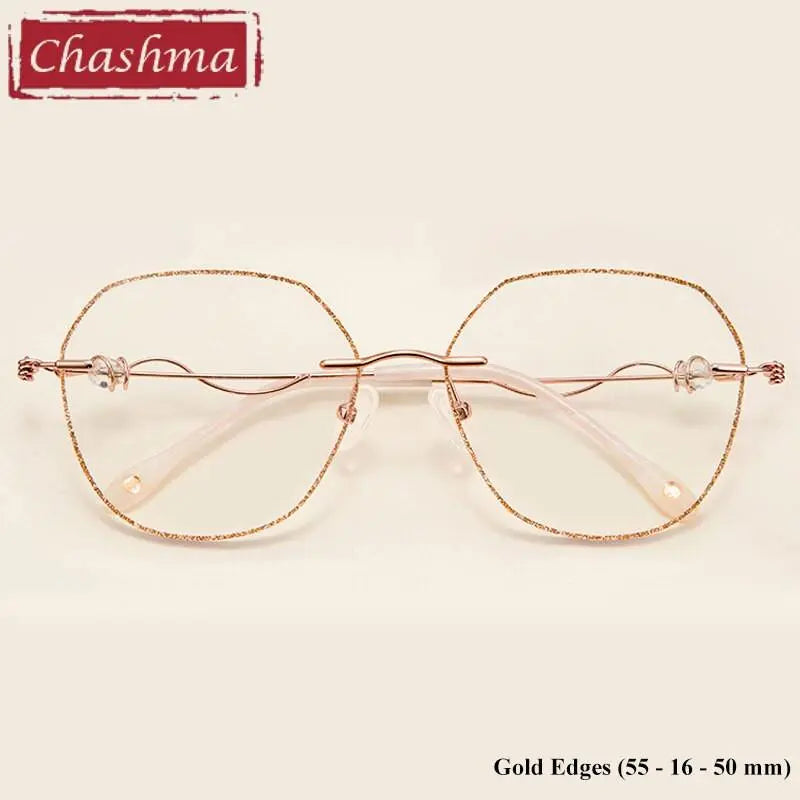 Chashma Women's Rimless Round Titanium Eyeglasses 88128.