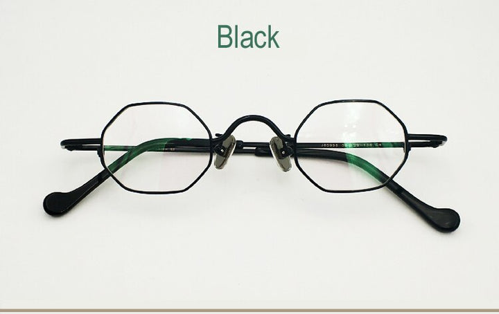 Unisex Titanium Polygonal Full Rim Eyeglasses J85998 Full Rim Yujo black China 