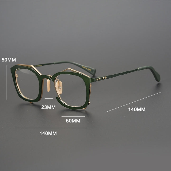 Gatenac Unisex Full Rim Square Titanium Alloy Frame Eyeglasses Gxyj360 Full Rim Gatenac   