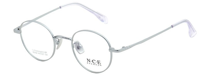 Bclear Unisex Eyeglasses Pure Titanium Round Small Full Rim Sc88302 Full Rim Bclear silver  