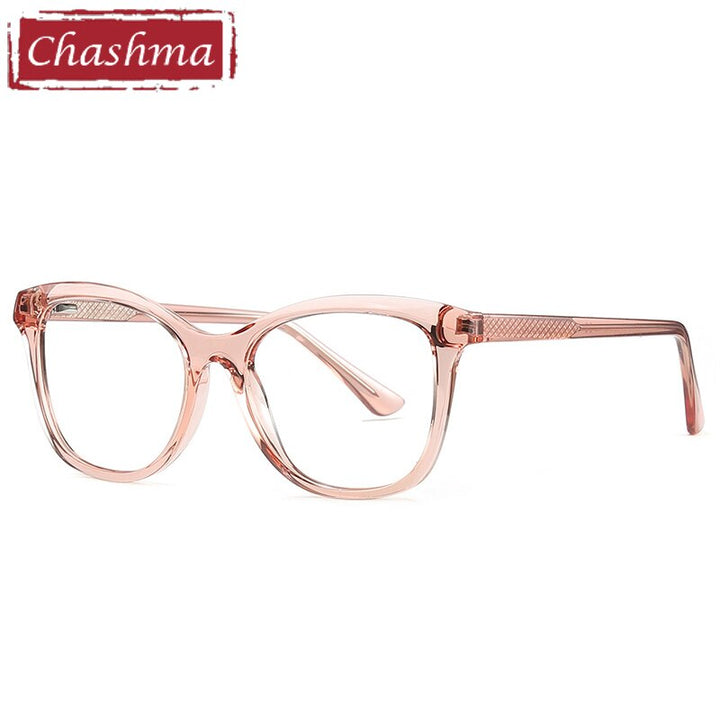 Chashma Women's Full Rim Square Acetate Eyeglasses 2019 Full Rim Chashma Transparent Pink  