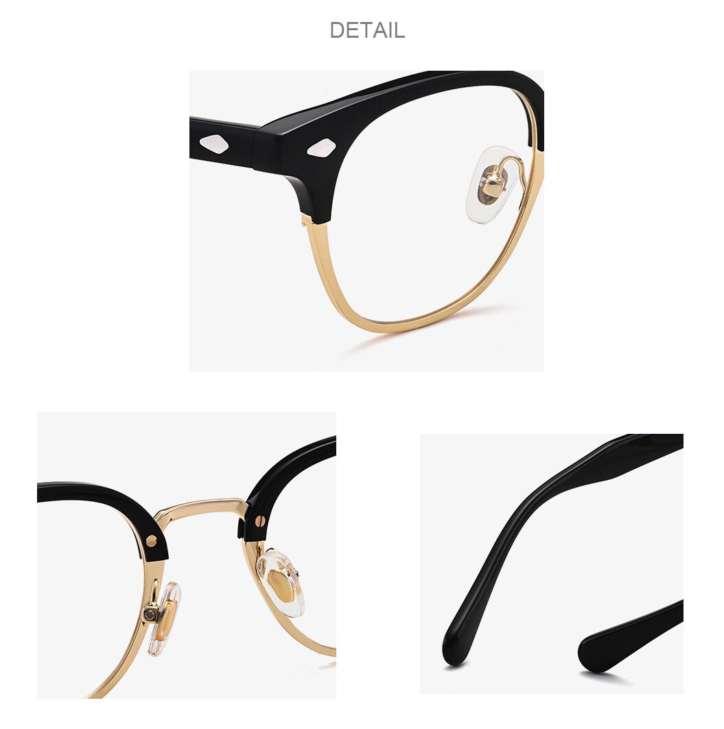 Aissuarvey Unisex Geometrical Full Rim Acetate Alloy Frame Eyeglasses Full Rim Aissuarvey Eyeglasses   