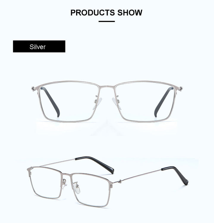 Hotony Unisex Full Rim Square Alloy Frame Anti Blue Light Reading Glasses  9011 Reading Glasses Hotony   