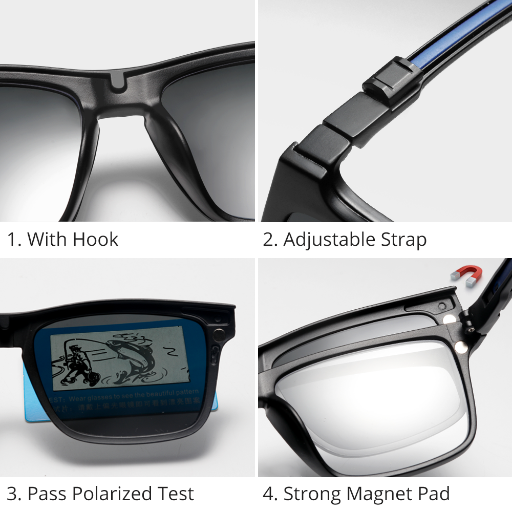 Ralferty Men Eye Glasses Frame Magnet Clip On Sport Sunglasses Women Anti Blue Square Hanging Neck Eyeglass Clip On Sunglasses Ralferty   