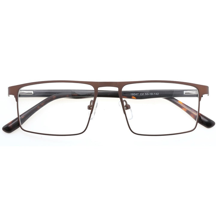 Laoyehui Men's Eyeglasses Square Alloy Reading Glasses 18407 Reading Glasses Laoyehui 0 Dark Brown 