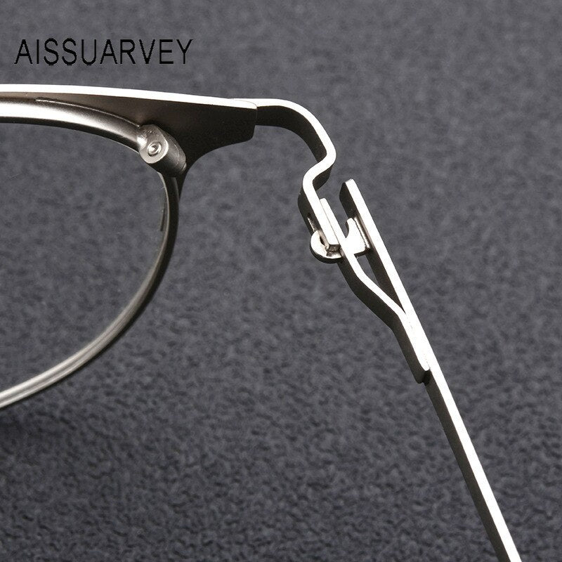 Aissuarvey Round Alloy Full Rim Frame Unisex Screwless Eyeglasses Full Rim Aissuarvey Eyeglasses   