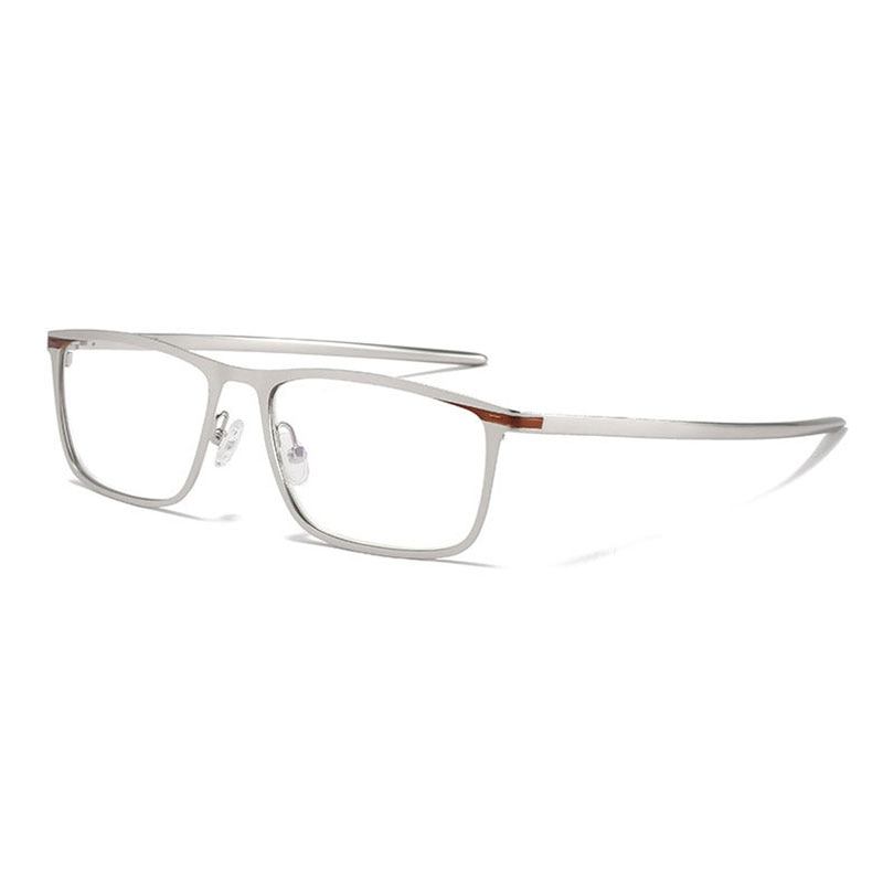 Hotochki Unisex Full Rim Nickel Alloy PC Plastic Resin Frame Eyeglasses 5138 Full Rim Hotochki Silver  