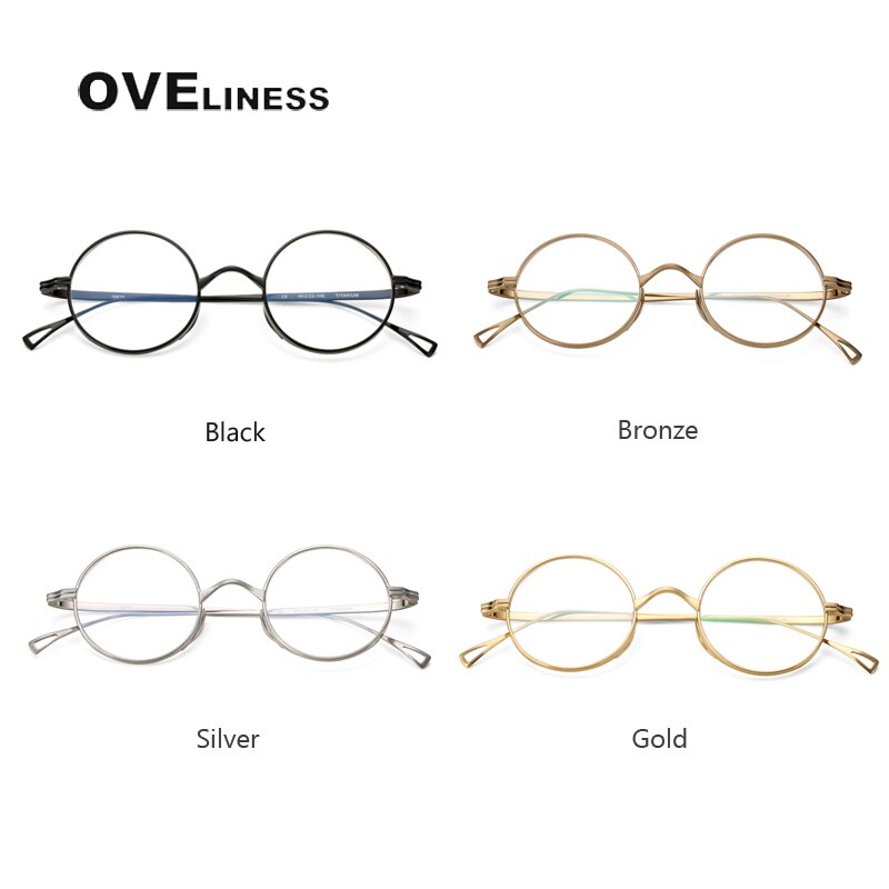 Oveliness Unisex Full Rim Small Round Titanium Eyeglasses 10518 Full Rim Oveliness   