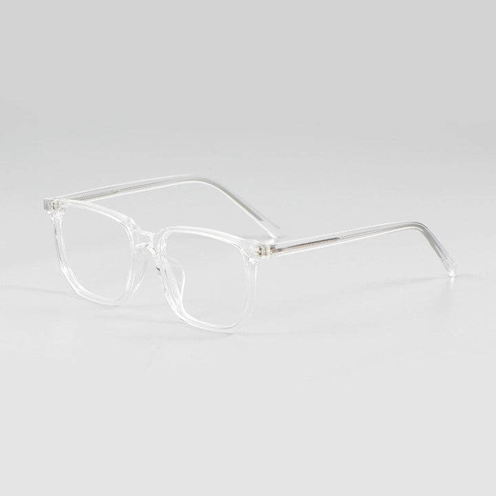 KatKani Unisex Full Rim Acetate Sheet Metal Core Square Frame Eyeglasses 09d6810 Full Rim KatKani Eyeglasses Transparent  