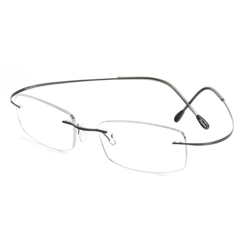 Chashma Ottica Unisex Rimless Rectangle Titanium Eyeglasses 6074 Rimless Chashma Ottica   