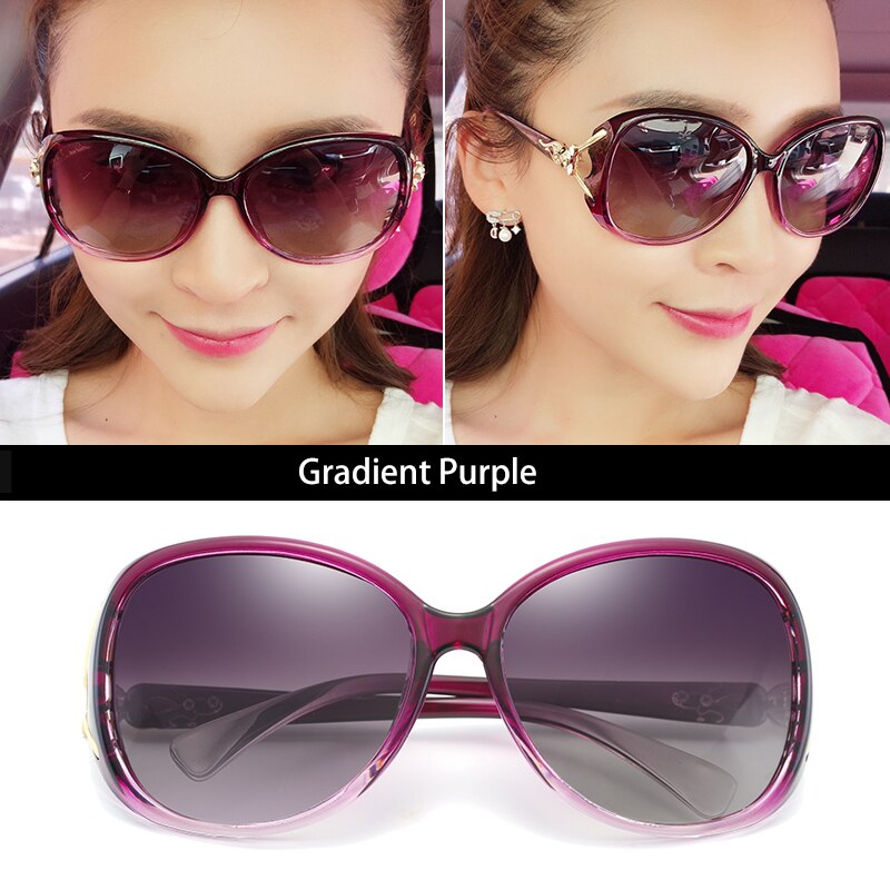 Aidien Women's Polycarbonate Frame Sunglasses Customizable Lenses 8842 Sunglasses Aidien Gradient Purple 0 