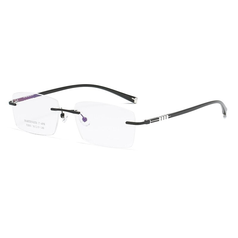 Zirosat 52003 Unisex Eyeglasses Alloy Titanium Rimless Rimless Zirosat black  