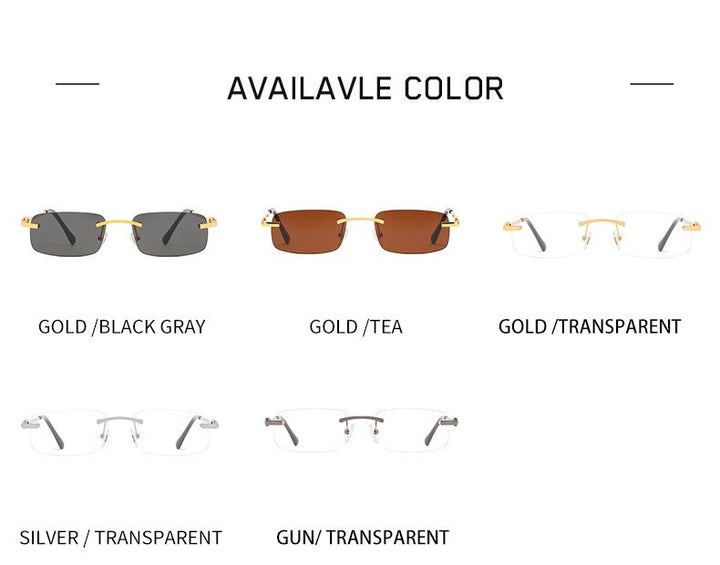 Aissuarvey Rimless Alloy Frame Men's Customizable Polarized Lens Sunglasses Sunglasses Aissuarvey Sunglasses   