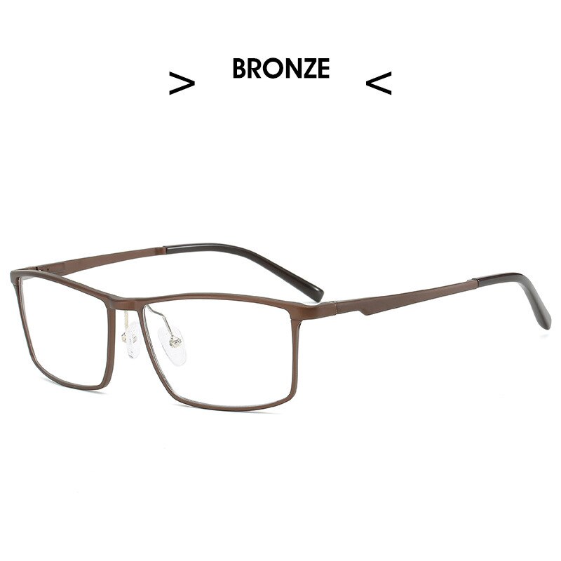 Hdcrafter Men's Full Rim Square Titanium Frame Eyeglasses 6330 Full Rim Hdcrafter Eyeglasses Auburn  