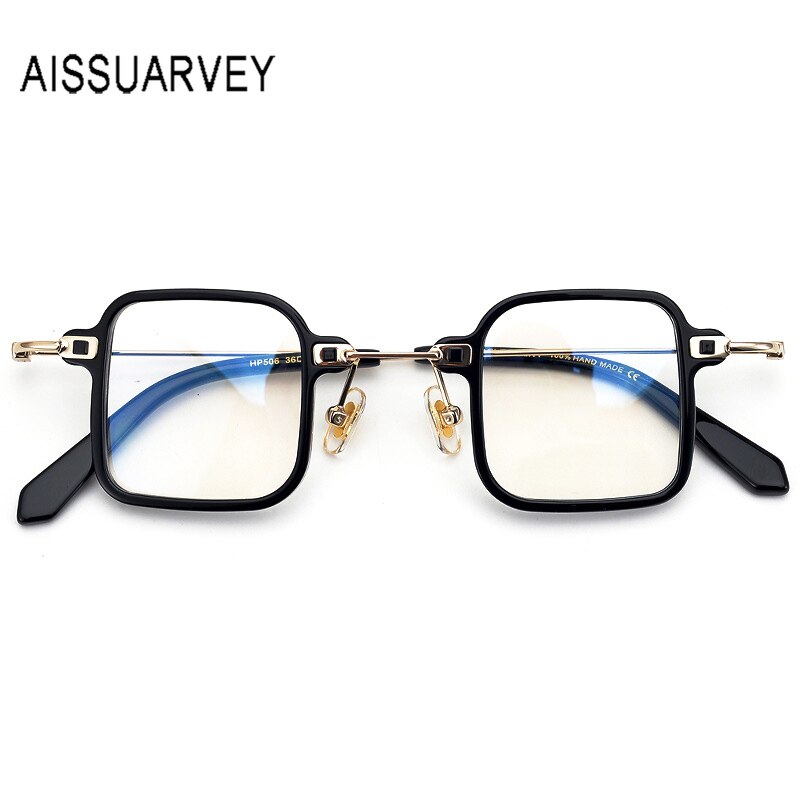 Aissuarvey Unisex Acetate Metal Square Full Rim Eyeglasses Hp506 Full Rim Aissuarvey Eyeglasses   