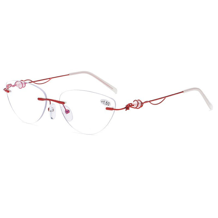 Women's Eyeglasses Rimless Reading Glasses Anti Blue Light 1411 Reading Glasses Ahora   
