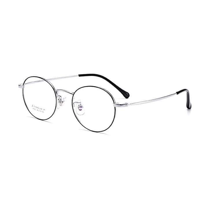 Hotony Unisex Full Rim Round Beta Titanium Frame Eyeglasses 8123 Full Rim Hotony   